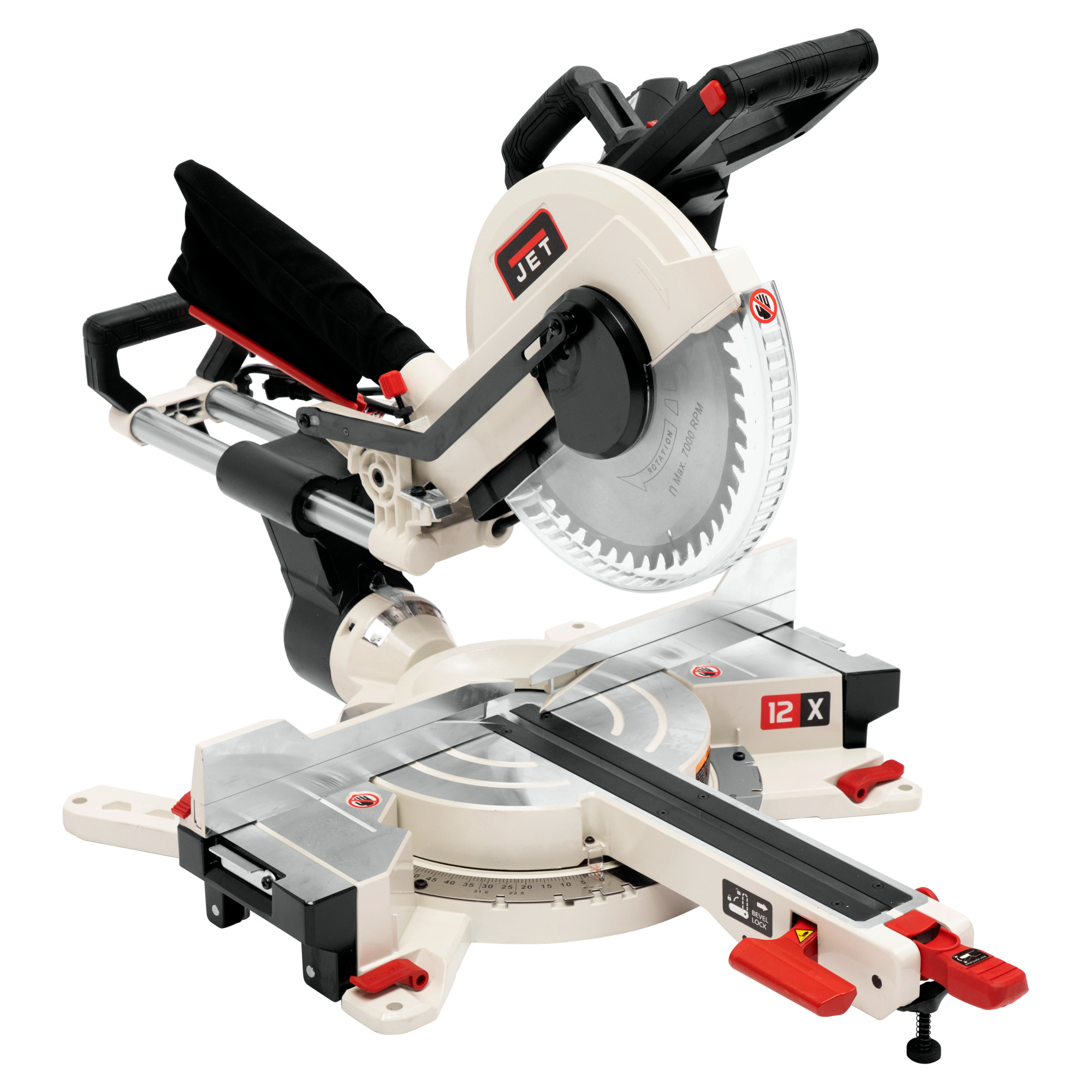JET, Dual Mitering Bandsaw, Horsepower 1 HP, Max. Speed 3500 rpm, Amps 15 Model# JMS-12X